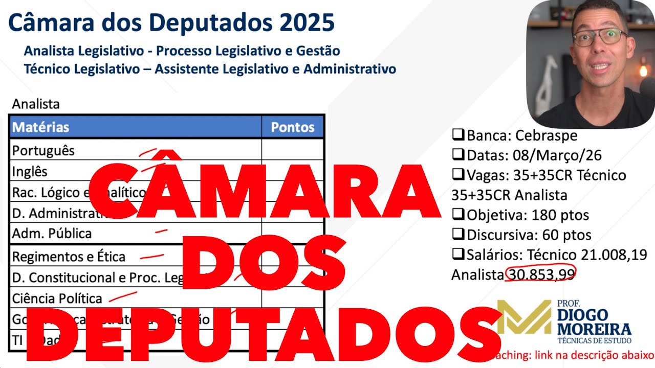 Concurso C&acirc;mara dos Deputados 2025: an&aacute;lise do edital e dicas de estudo