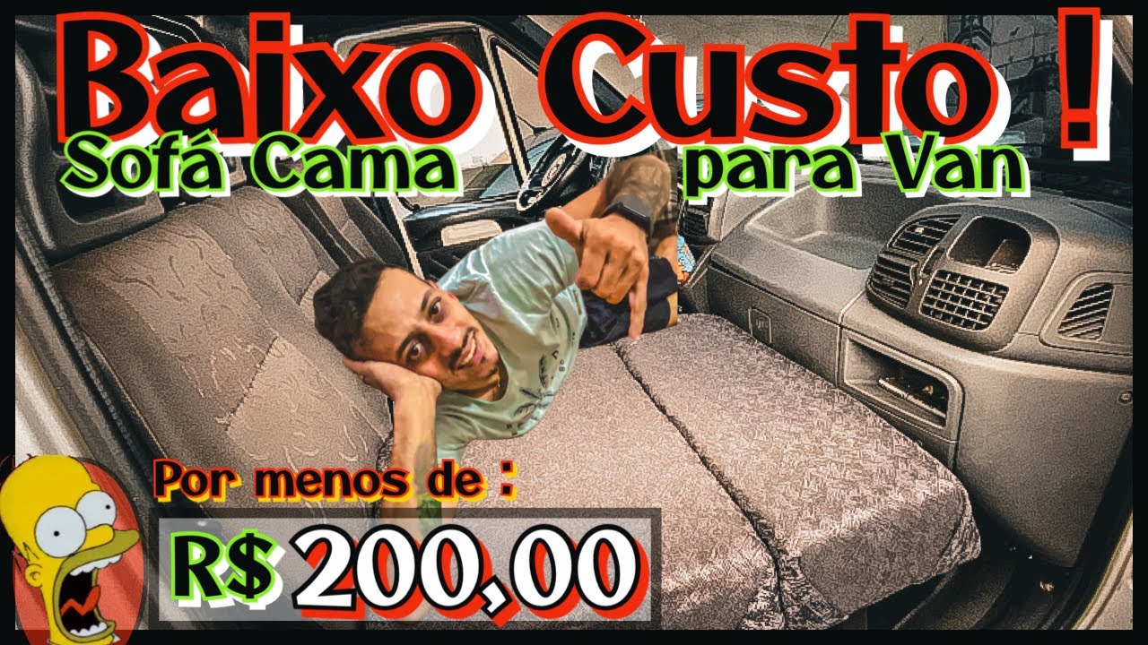 Sof&aacute; Cama ! Fizemos e gastamos pouco !🤪 Veja como ficou nossa Van !