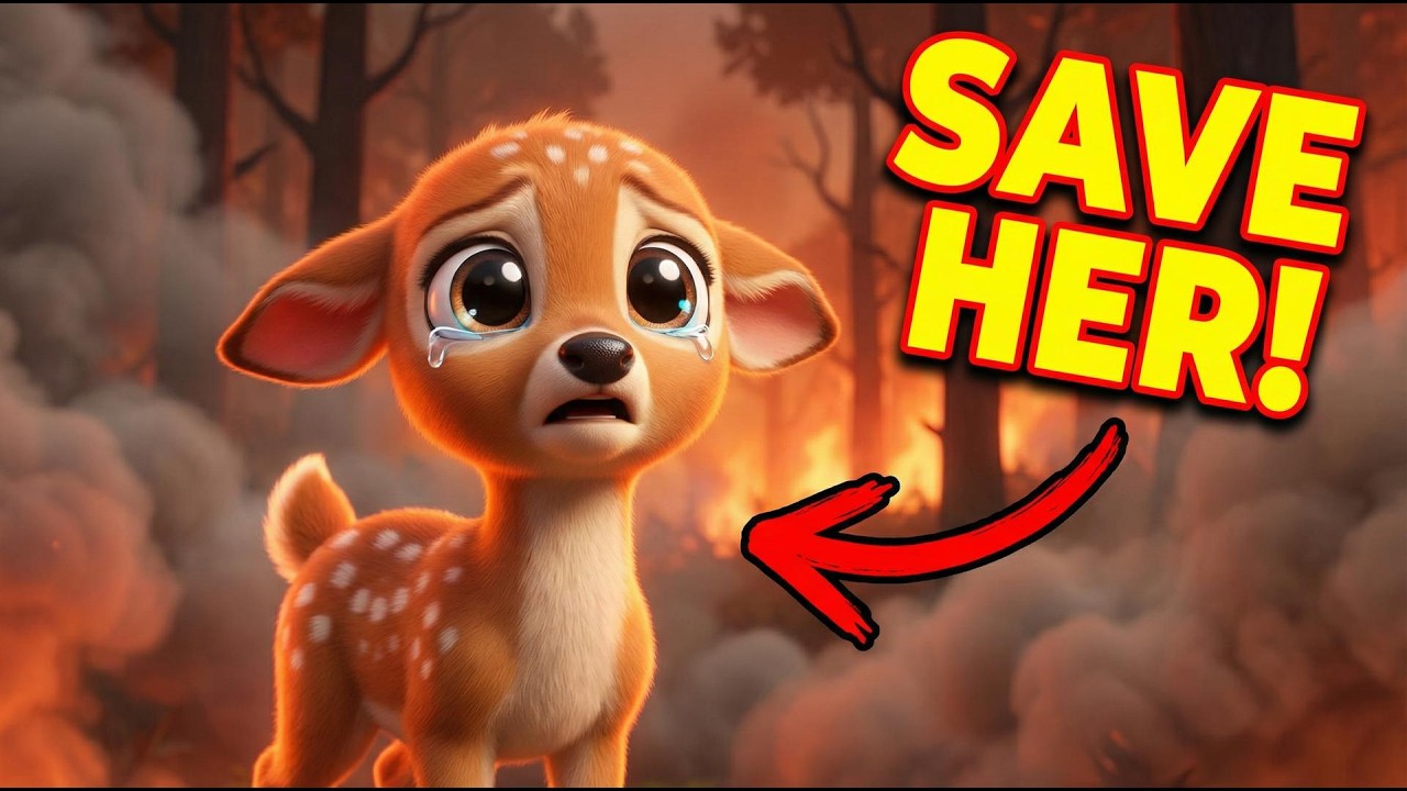 SAVE HER! Baby Fawn in Forest Fire Smoke 🦌🔥