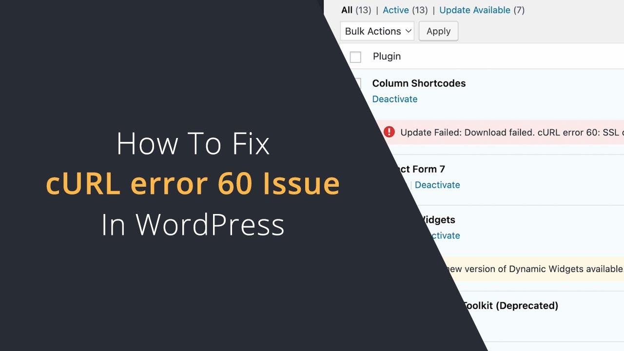 Ошибка обновления WordPress. Сбой загрузки | Ошибка cURL 60. Проблема с SSL-сертификатом, невозмо...