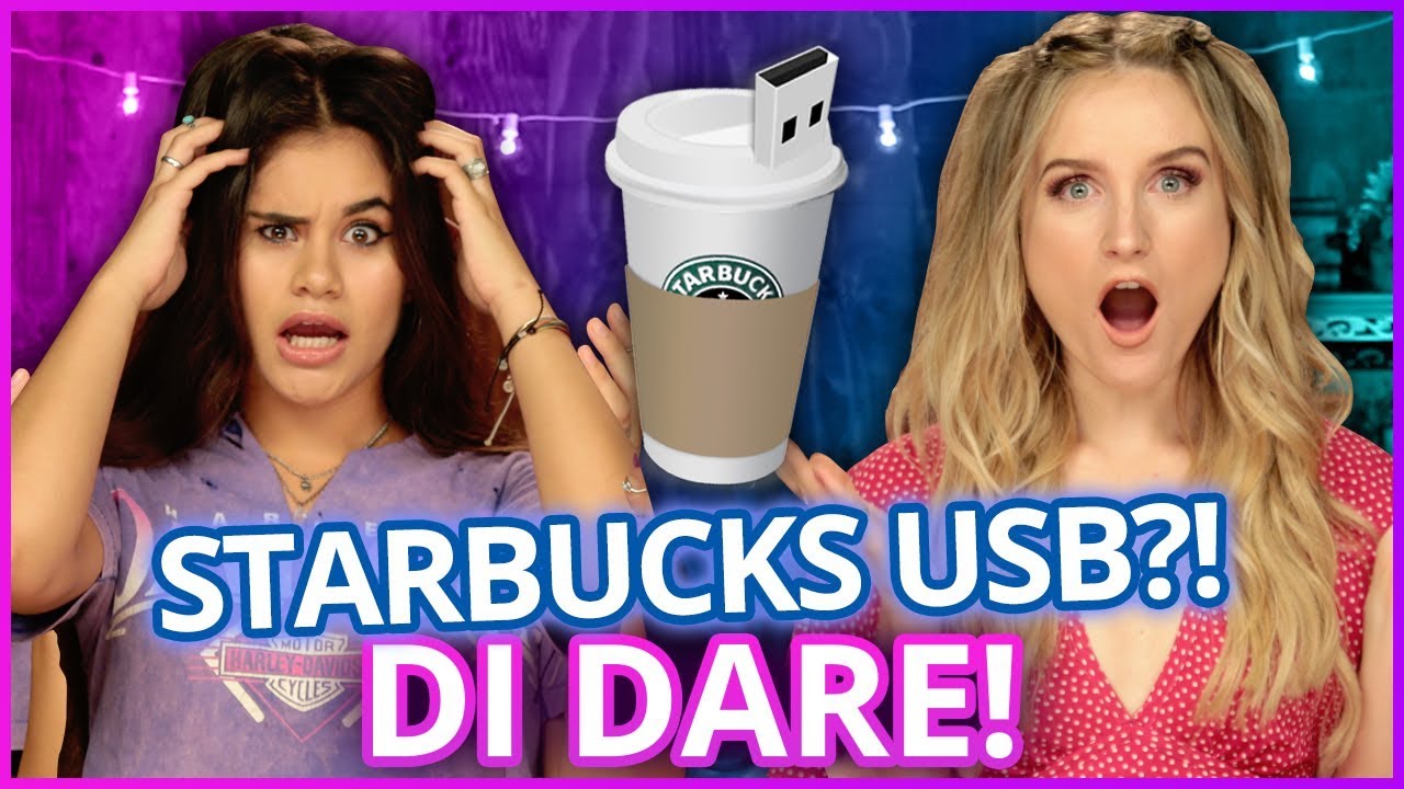 DIY STARBUCKS USB DRIVE?! Di Dare w/ Caroline Tucker & Erika Vianey