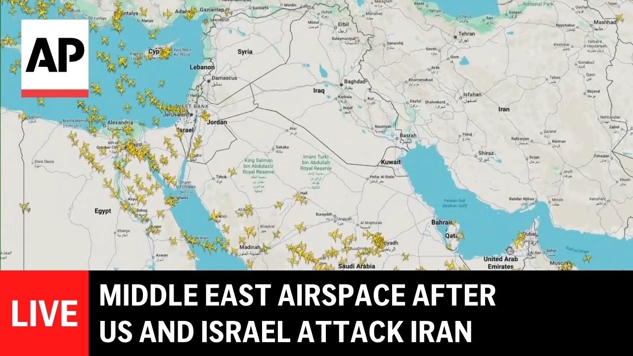 LIVE: Middle East airspace after US and Israel launch attack on Iran