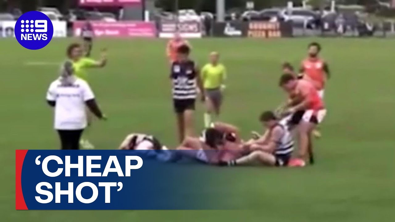 Man left with broken jaw after sickening footy field attack | 9 News Australia
