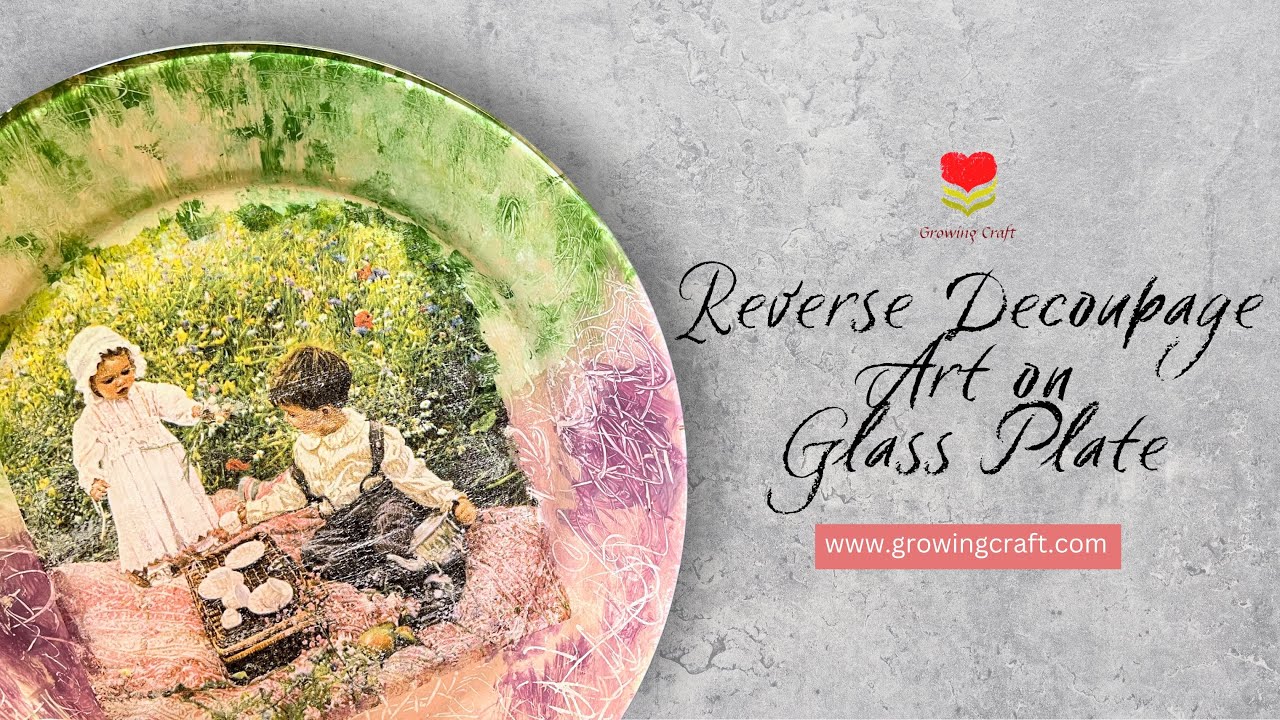Reverse Decoupage on Glass Plate Tutorial beginners I Viveca's Decoupage on Glass plate inspired