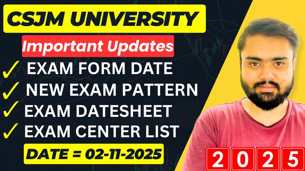 CSJMU Exam 2025 Very Important Updates 🔥|Csjmu Exam Datesheet,Center List,Exam Form Last Date.
