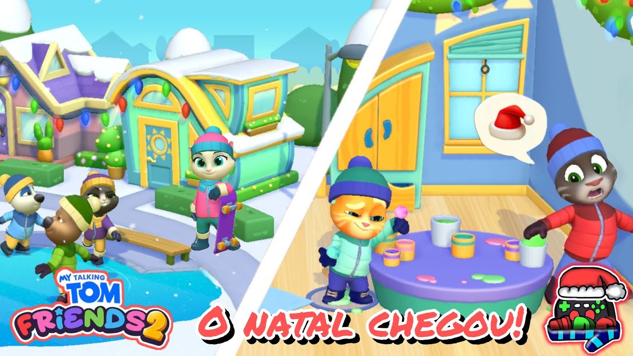(New update)o natal chegou ao bairro dos amigos e ginger também (my talking tom friends 2)