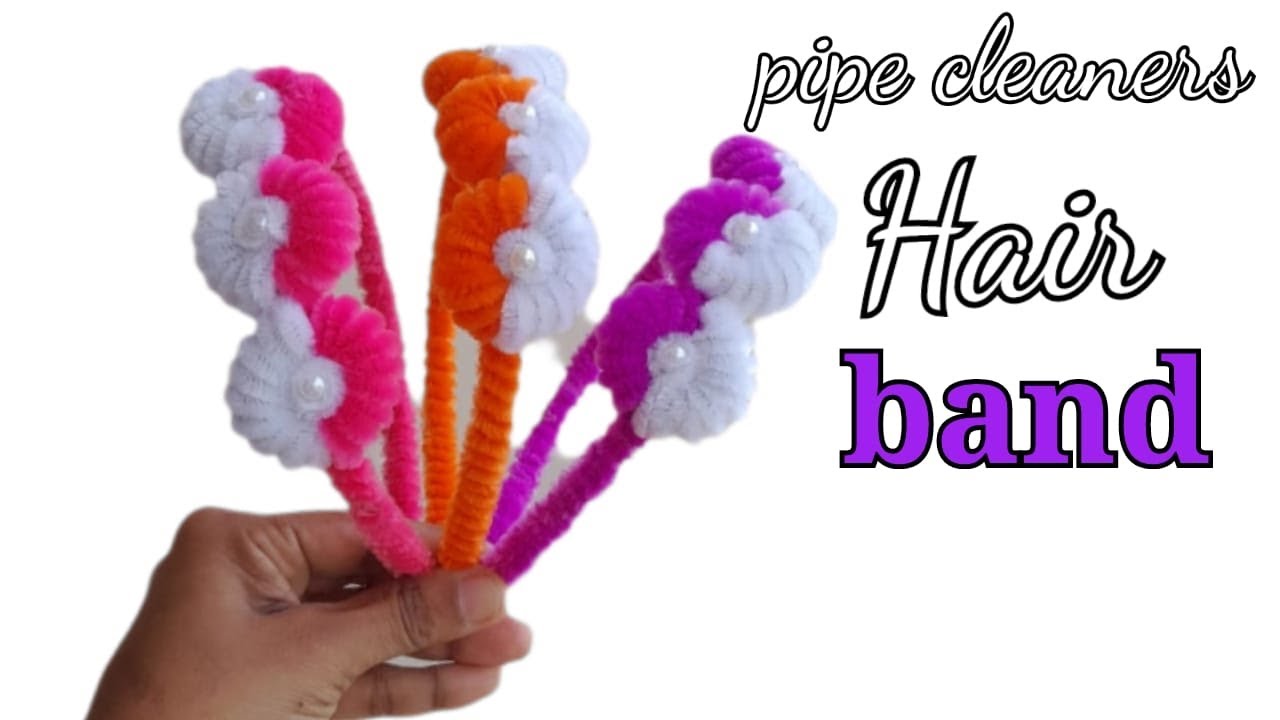 How to make simple pipe cleaner hair band #pipecleaner