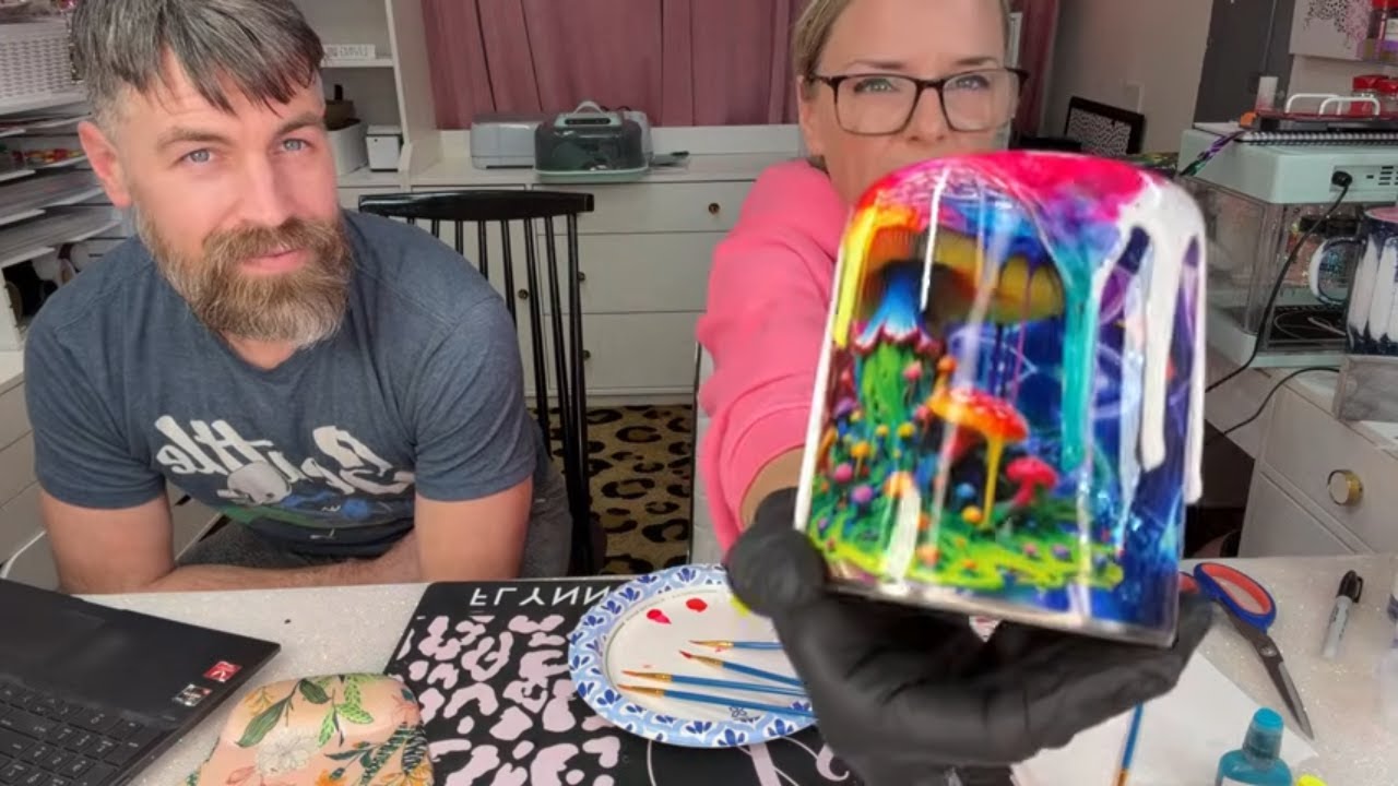 Rainbow Epoxy Drips on tumblers LIVE!