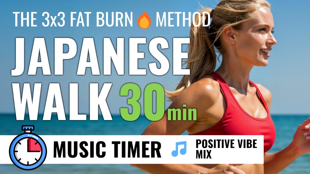 The 3x3 Japanese Walk Method 🔥 30-Min Fat Burning HIIT [ 🎵Music Timer⌛️ ] Positive Vibe MIX✨