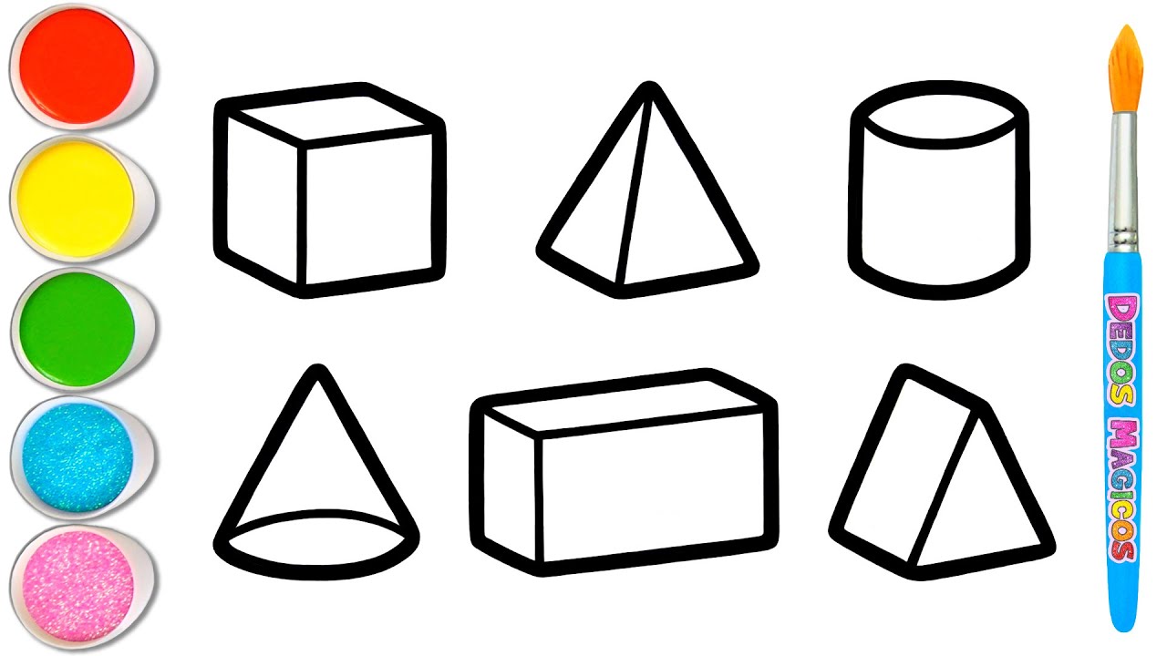 Dibujo Fácil de Formas Geométricas Tridimensionales 🔺🟢🟦 Dibujos Fáciles #109