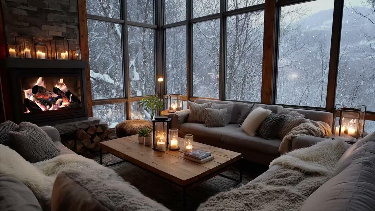 Falling Snow Wraps The Outside Air 🌨️ While Peace Spreads Soft Across The Room