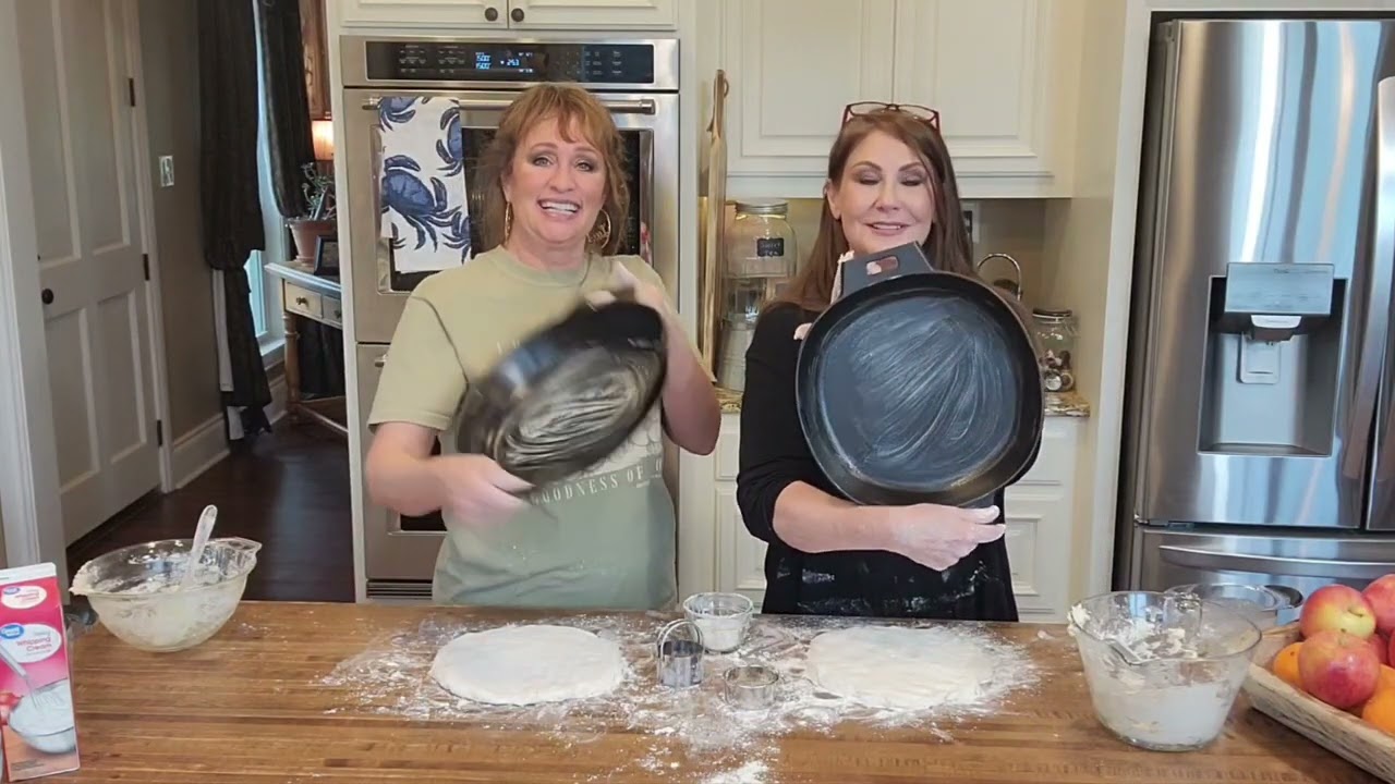 My bestie from fourth grade Kim and I make Last Minute Biscuits.