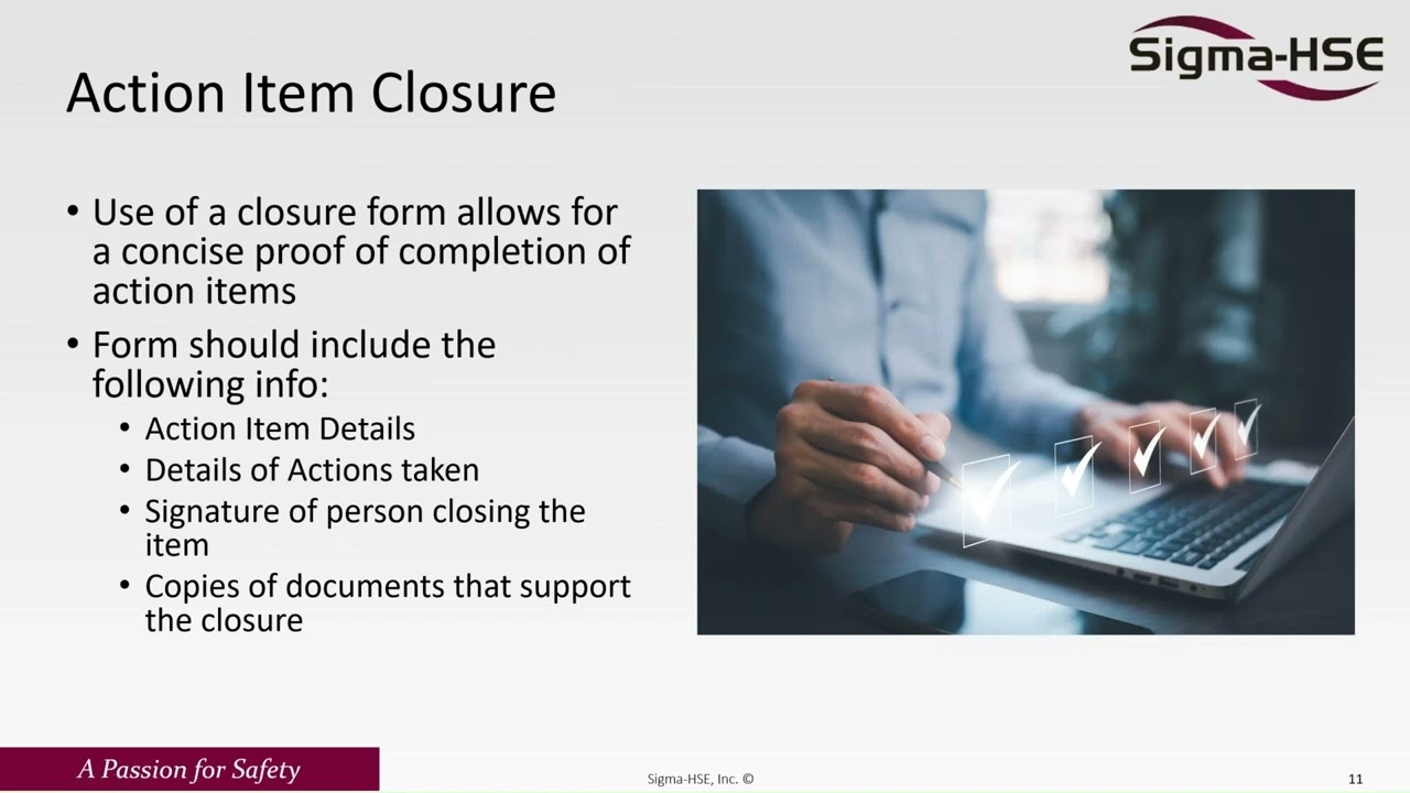 Webinar: Process Safety Management &ndash; Action Item Tracking & Closeout Best Practices