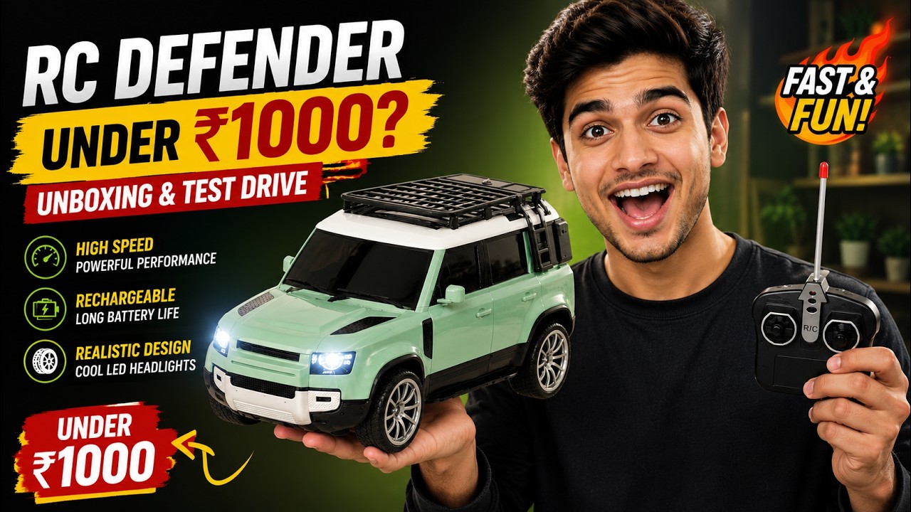 Rc Land Rover Defender Car | Unboxing & Testing | Defender Car Under ₹1000 | 