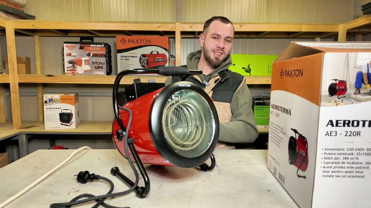 Prezentare aeroterma aer cald / rece electrica, Paxton AE3-220R-C