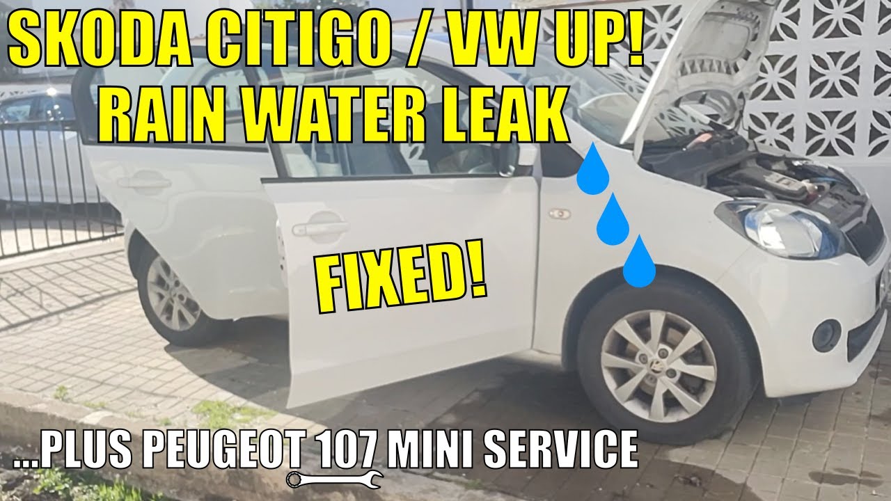 NIghtmare! Daughter's Skoda Citigo / VW UP letting in rain water carpet soaked + Peugeot 107 service