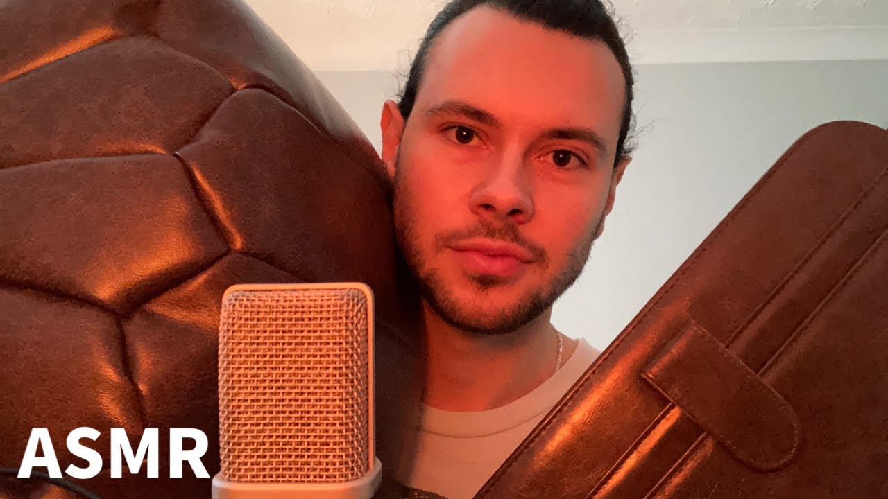 ASMR | Tingly leather tapping (with setting and breaking the pattern)