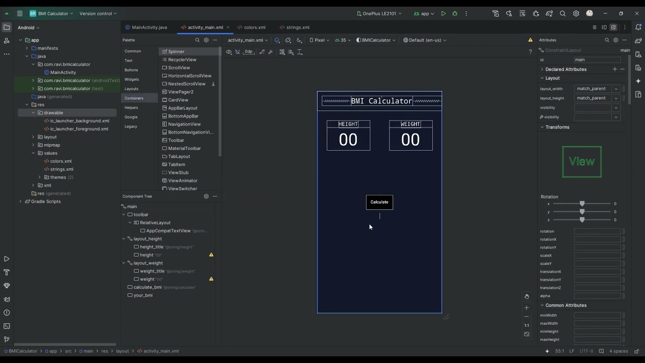 BMI Calculator |  Part 2 | Improving UI