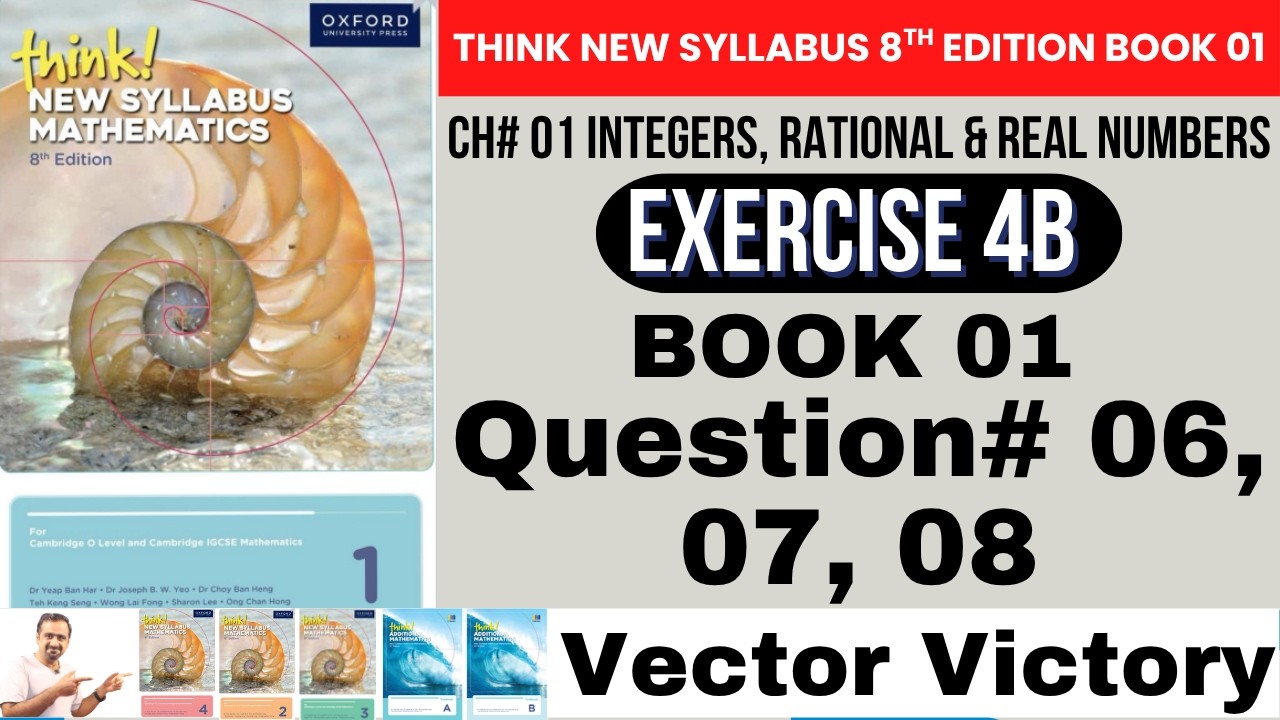 Oxford Math Class 8 | Think New Syllabus 8th Edition | Ex 4B Q6 & Q7 | Real-Life Integer Problems