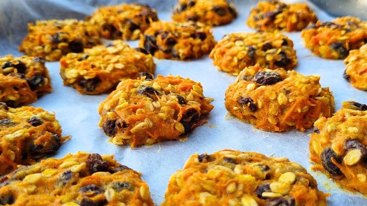 Печенье без сахара, вкус морковного пирога, полезно для здоровья — без пшеницы. Овсянка и морковь 🥕
