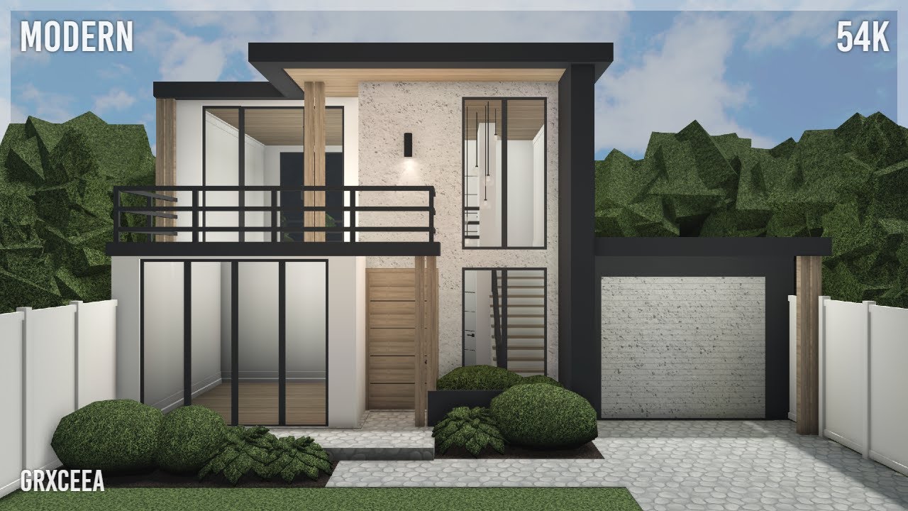 54k Modern House | Bloxburg Speedbuild | Grxceea