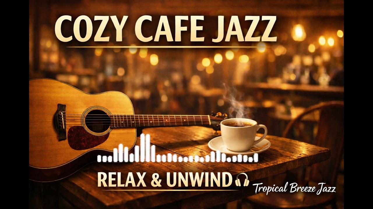 Cozy Cafe Jazz ☕ Relaxing Guitar & Coffee Shop Ambience | Tropical Breeze Jazz