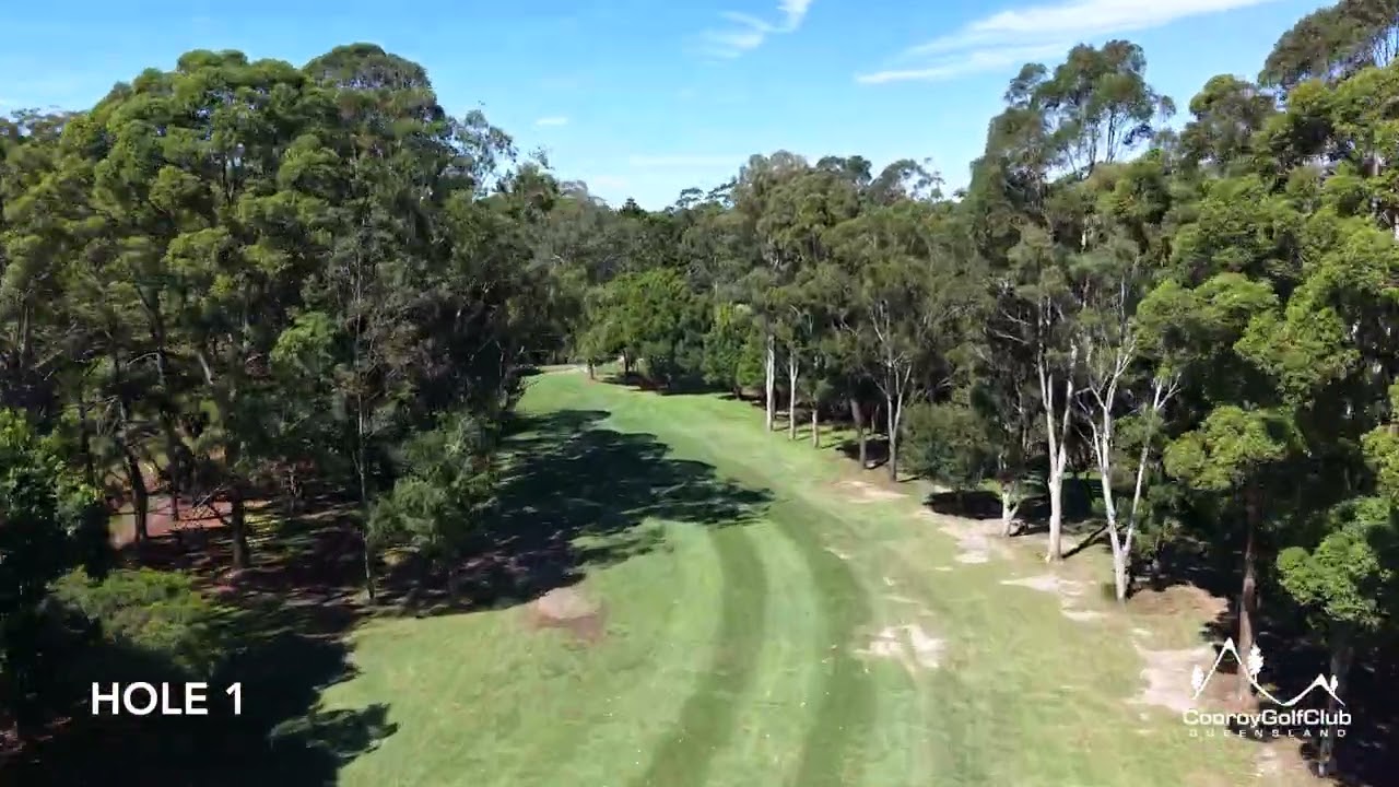 Cooroy Golf Course. Hole 1 Flyover