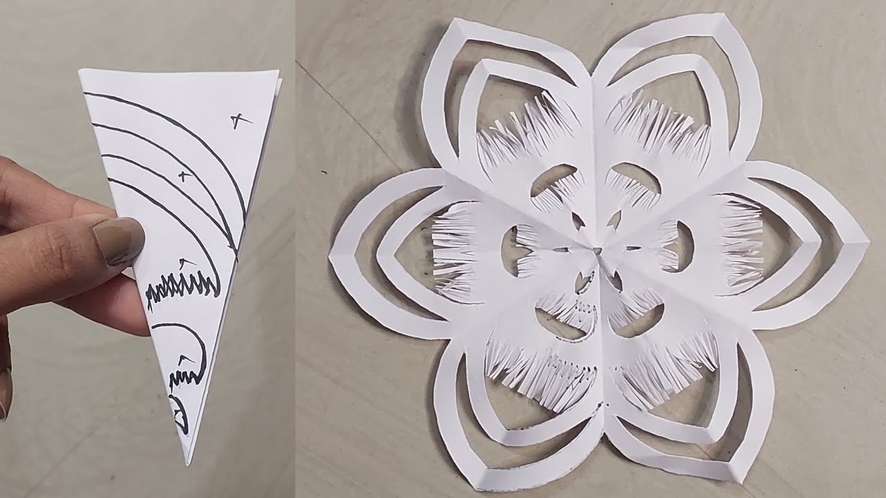 How to make easy and beautiful snowflakes ❄️♥️ #papercraft #snowflakes #part 136