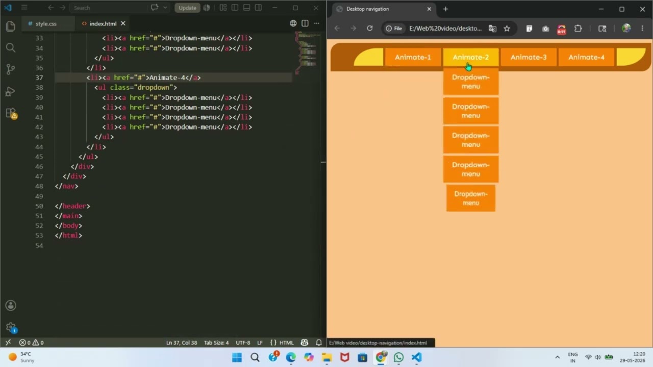 Desktop Navigation Animation