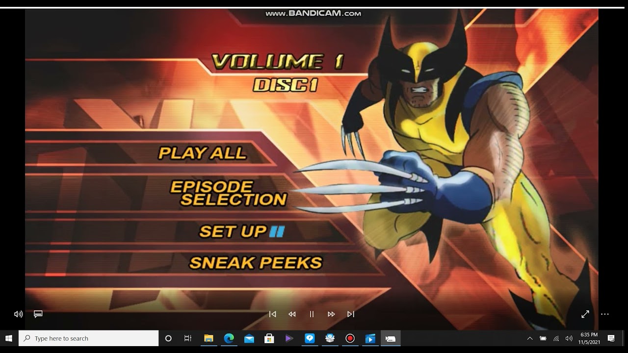 X-Men Vol 1 DVD Menu Walkthrough