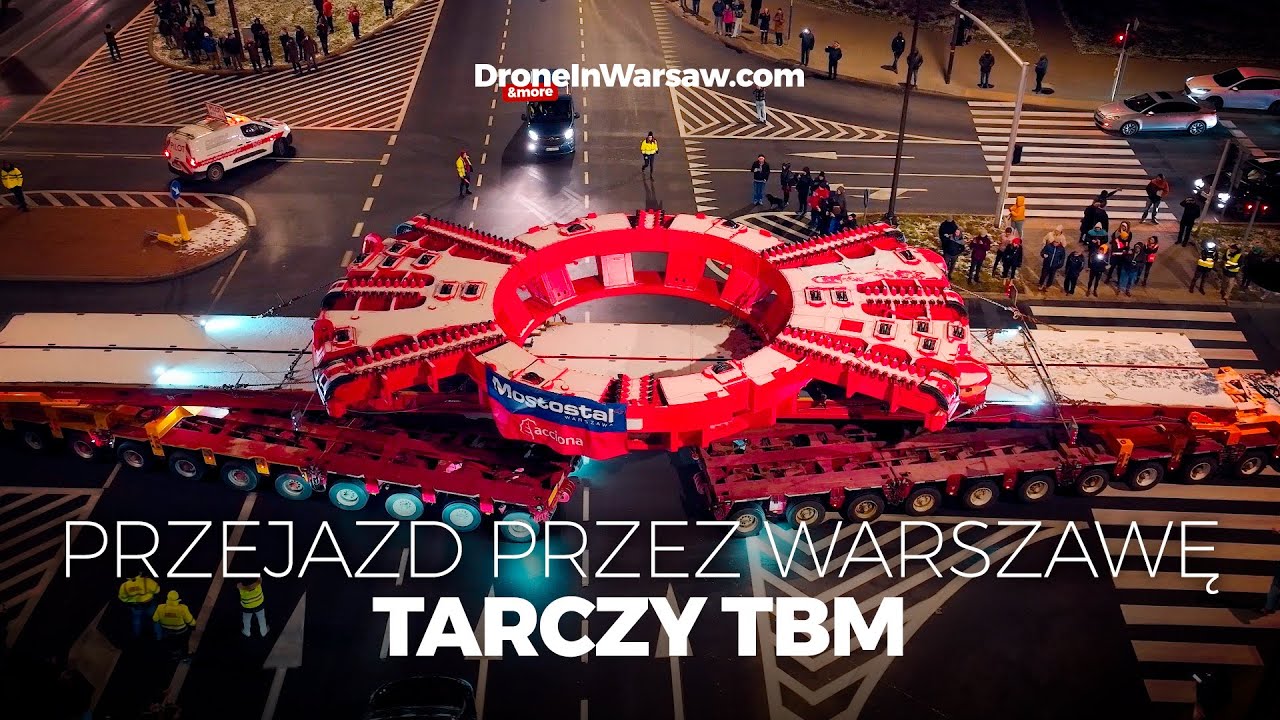 Przejazd tarczy TBM przez Warszawę