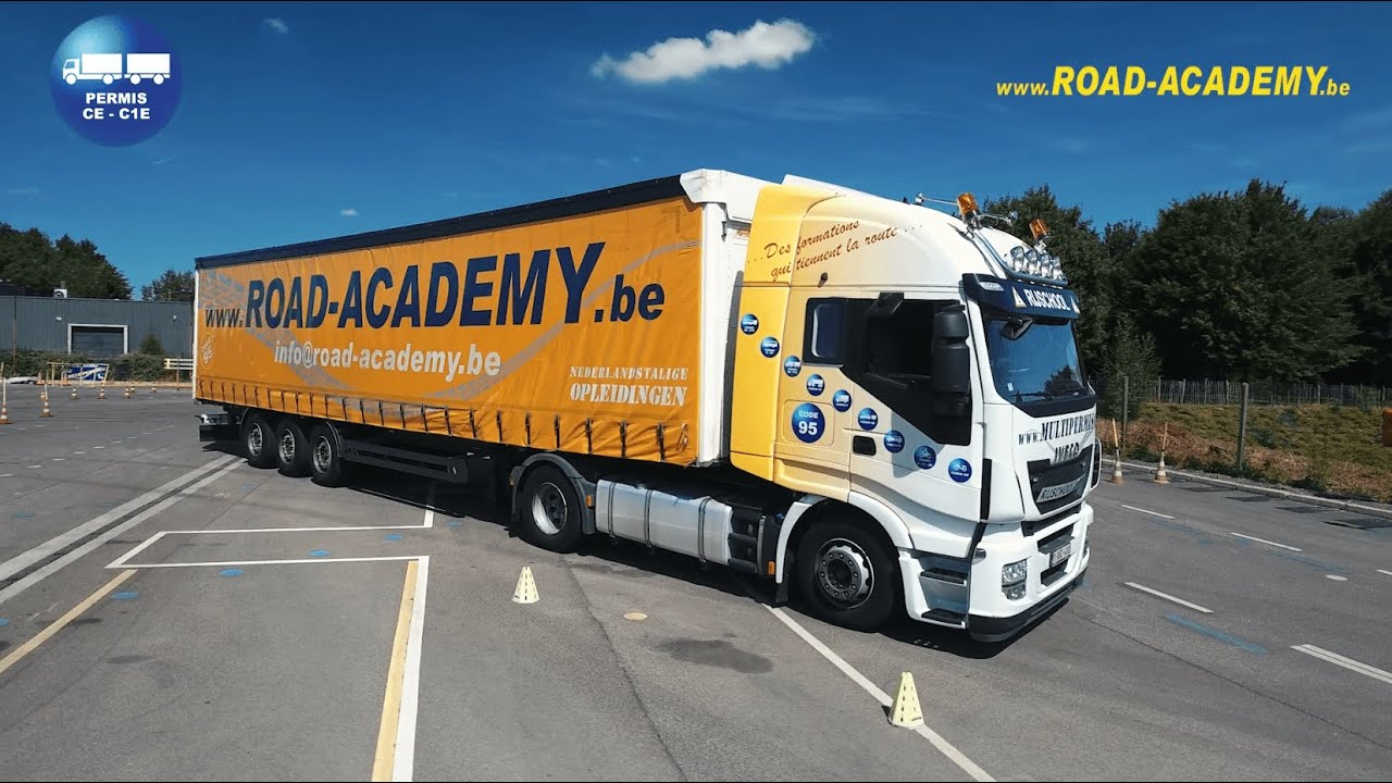 Formation au permis CE (semi-remorque et camion-remorque) chez Road Academy près de Bruxelles.