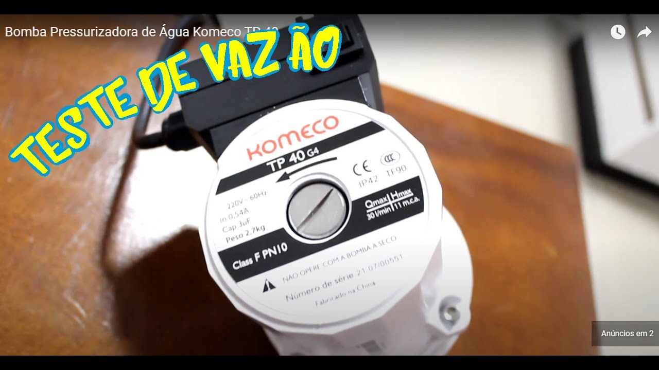 Bomba Pressurizadora de Água Komeco TP-40 (part. 2)