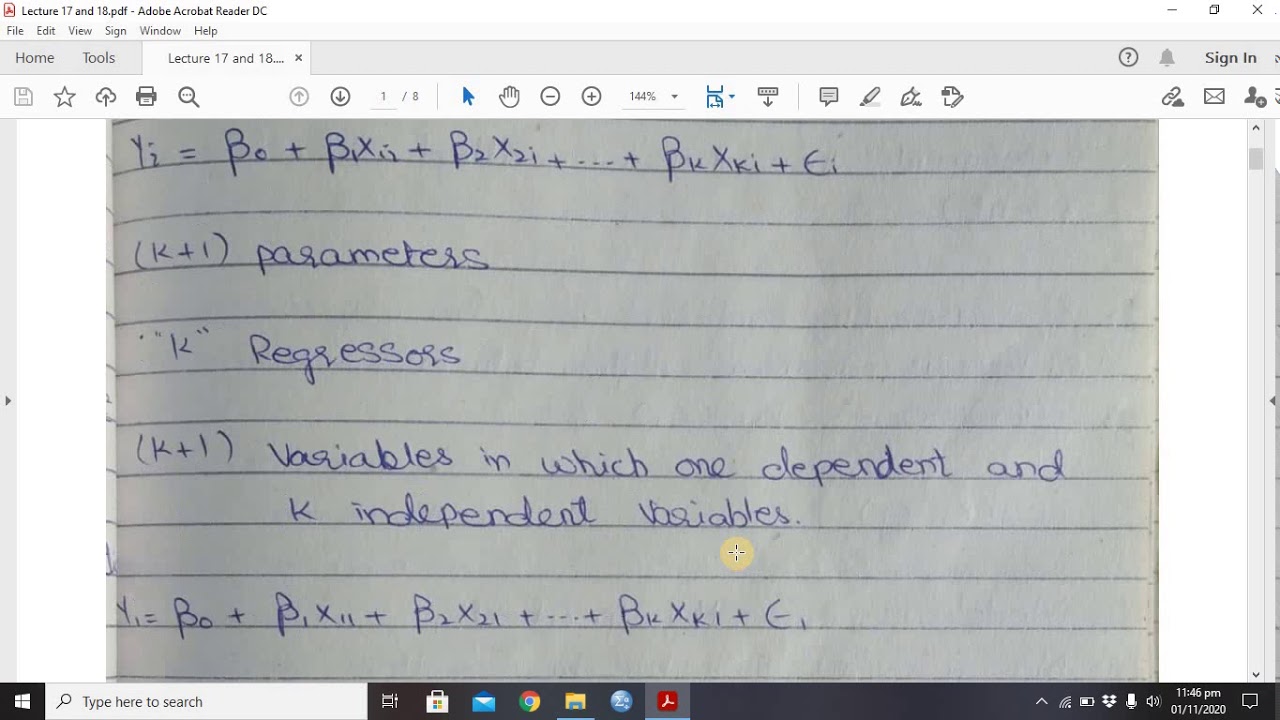 Lecture 17 : General Linear Regression Model || Multiple Linear Regression || Linear Regression