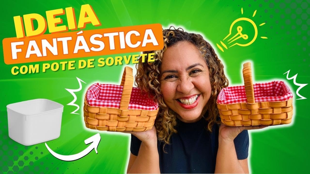 CESTA DE PIC-NIC COM POTE DE SORVETE | SIMPLES, LINDA E LUCRATIVA