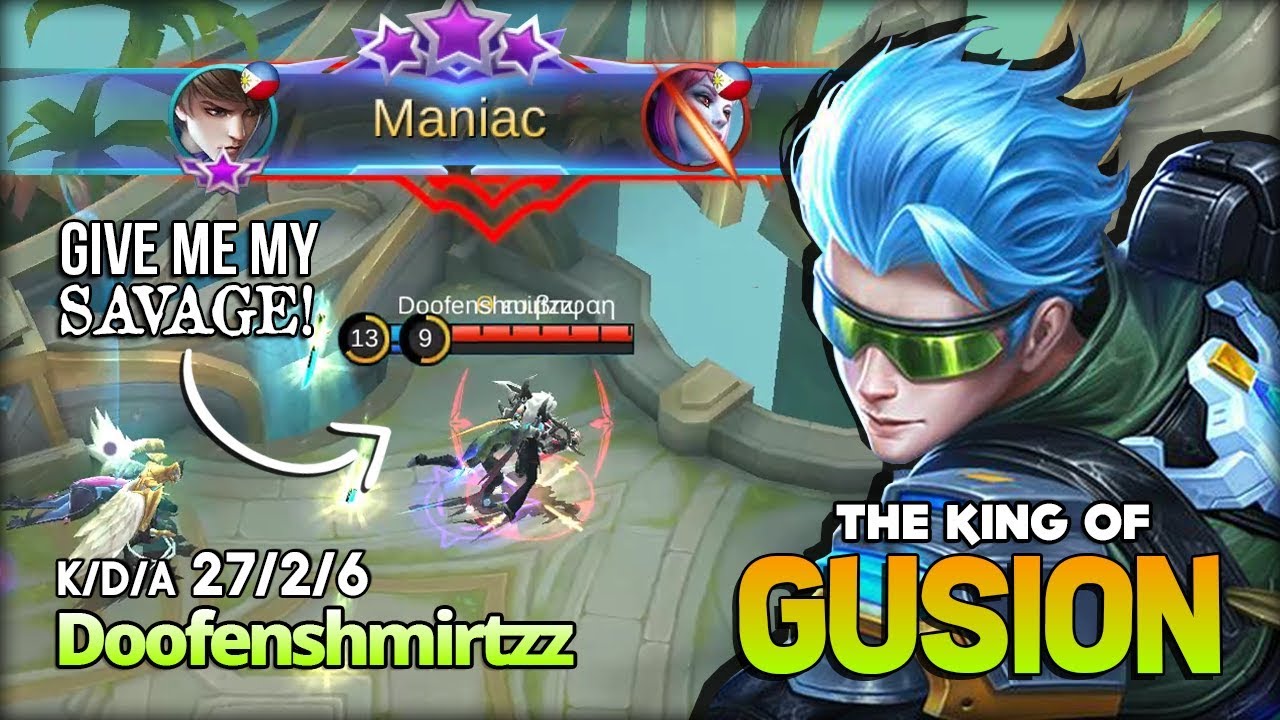 27 Kill! Gusion Unlimited Dagger with Perfect Burst Damage by King of Gusion Doofenshmirtzz ~ MLBB