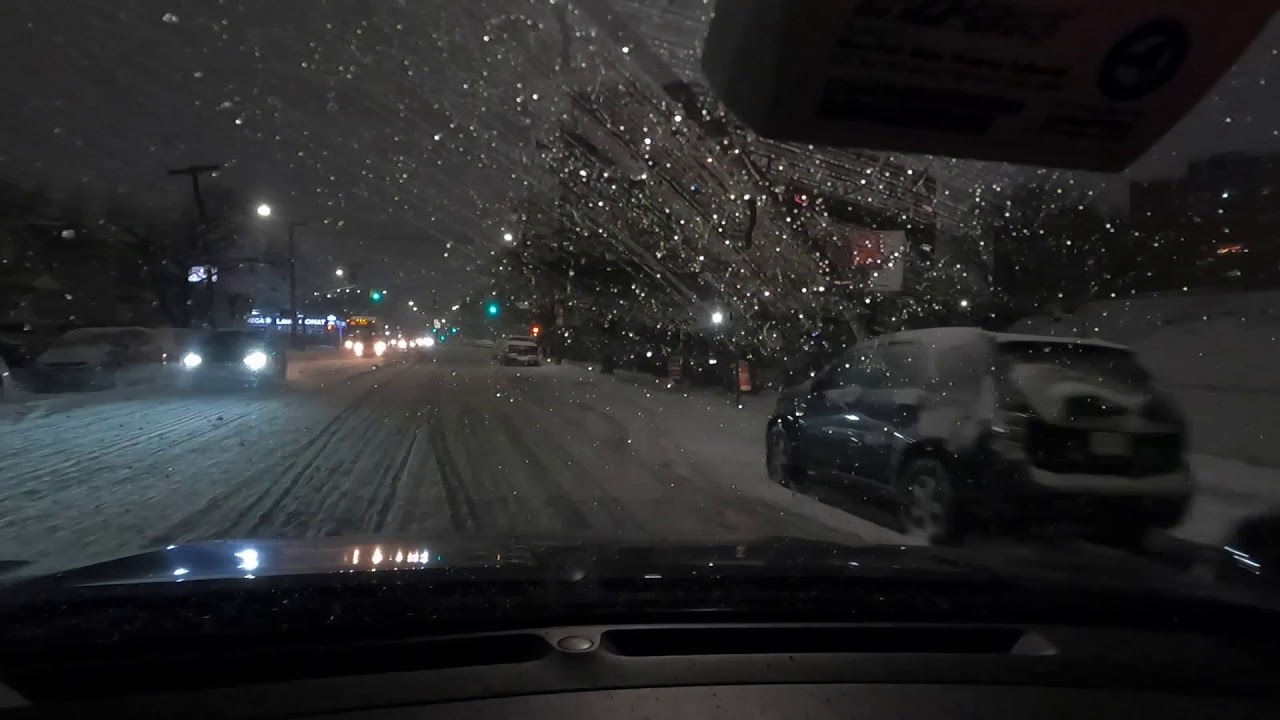 GoPro Hero 9 4K | Drive from the airport in New York City Snow Storm 2020