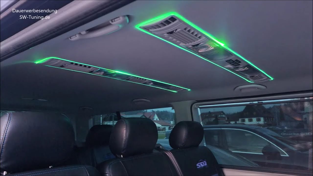 SW-Tuning pr&auml;s Nachr&uuml;sten der Letronix RGB LED Ambientebeleuchtung passend f&uuml;r VW T5 Diy Einbauvideo