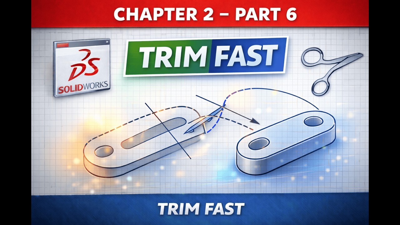 SolidWorks Chapter 2 (Part 6) — Trim Entities Explained (Clean Sketches Like a Pro)