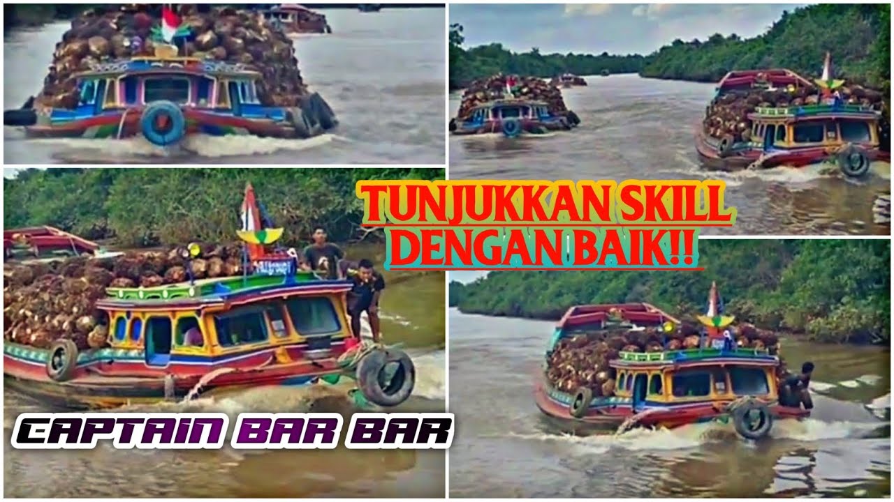KAPAL JUKUNG SAWIT MENYALIP DI AIR SURUT!! #jukung