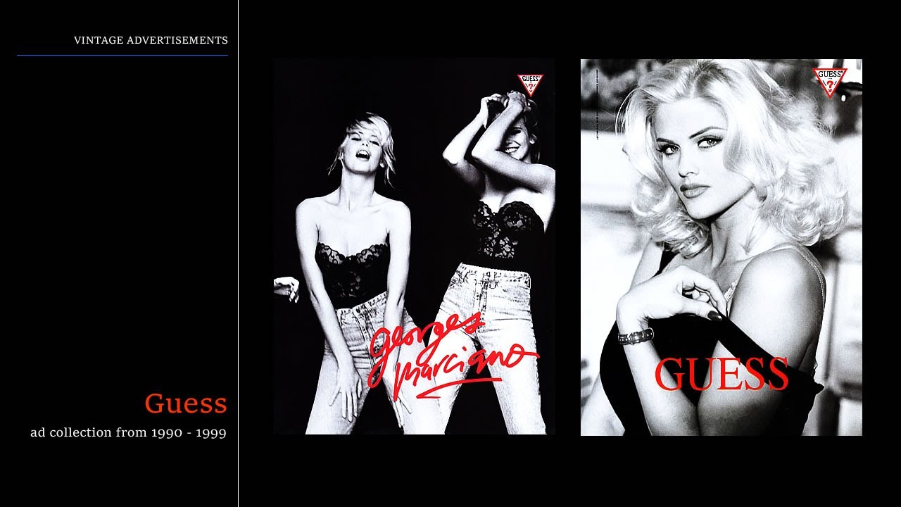 1990-99 Guess Jeans Ad Collection Claudia Schiffer, Anna Nicole Smith, Drew Barrymore,Eva Herzigova