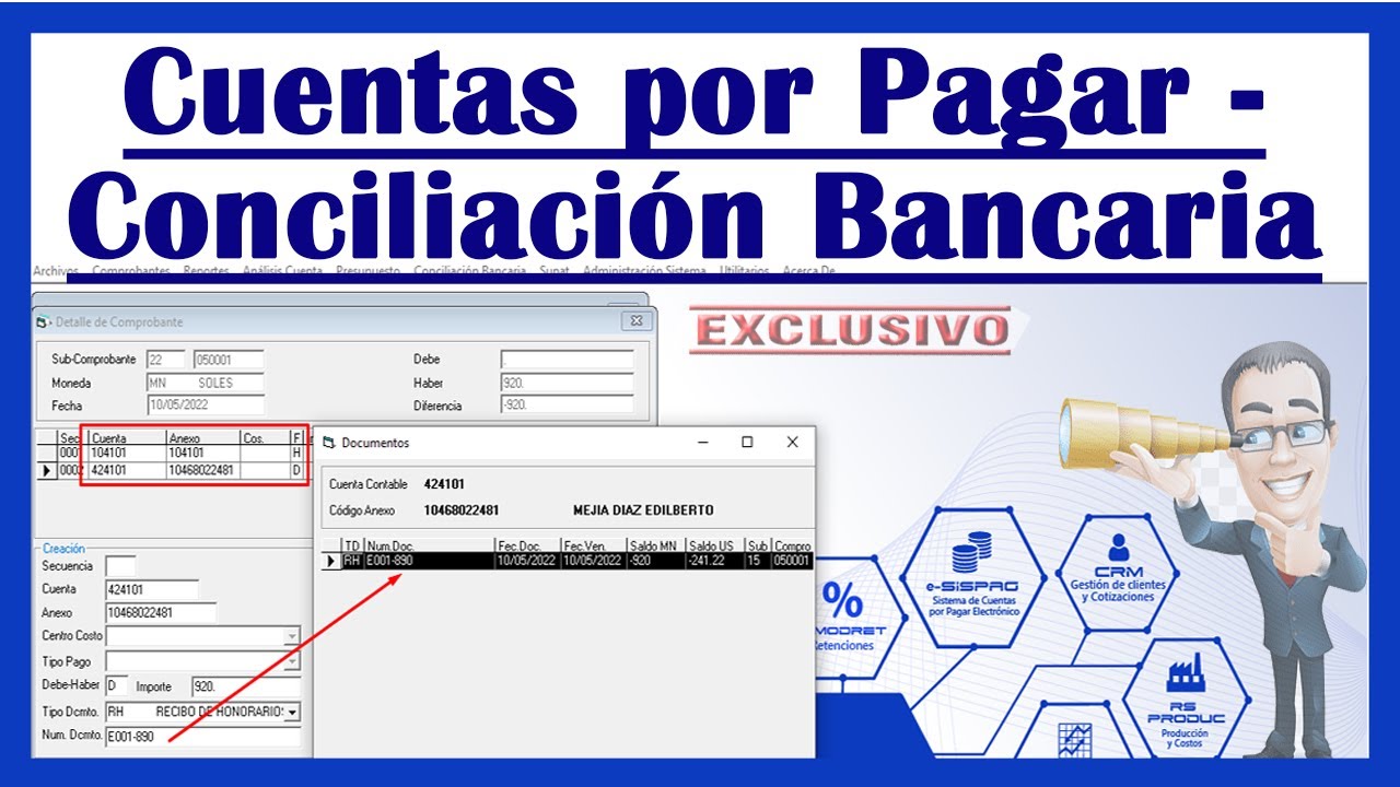 como cancelar las cuentas por pagar en el CONCAR conciliación bancaria