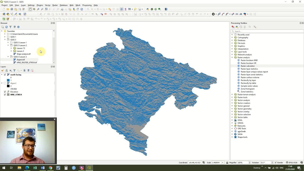QGIS 3 Lesson 4 - Using the AND Operator to Select Areas of Our Raster