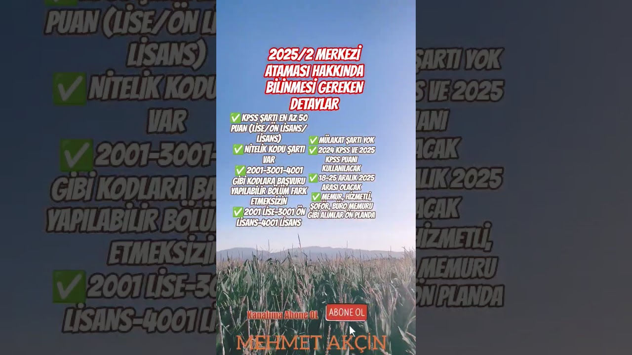 2025/2 MERKEZİ ATAMASI HAKKINDA BİLİNMESİ GEREKEN DETAYLAR #shorts #merkeziatama #&ouml;sym #kpss #atama