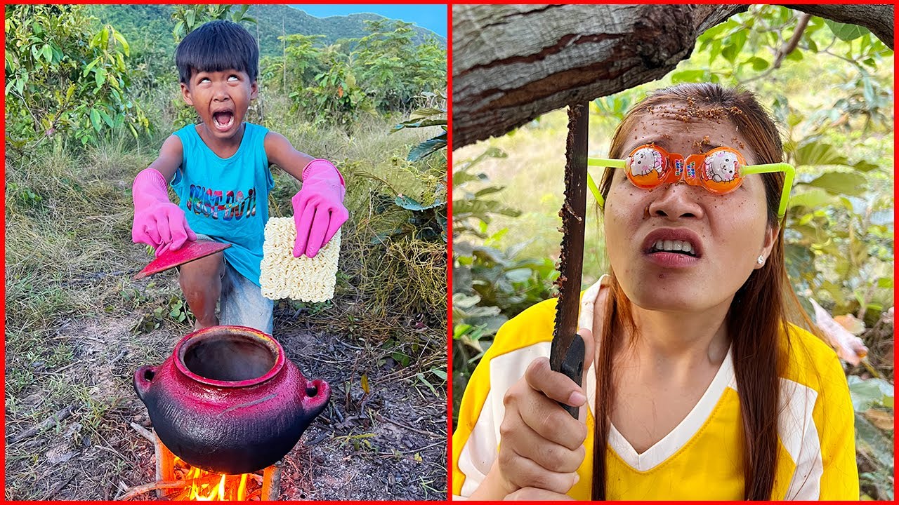 Survival Skills: SMART idea and USEFUL with single mom in forest #bushcraft #camping #outdoors #idea
