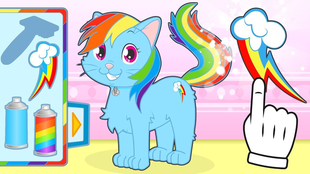 BABY PETS 🌈 Kira Dresses up as Rainbow Pony | Cartoons for Children