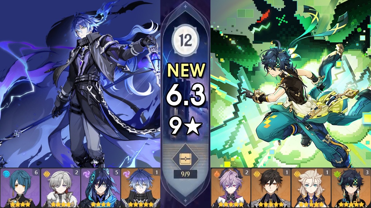 원신 6.3 하반 나선 12층 9별 (1돌 플린스 / 3돌 키니치) /Genshin New 6.3 Abyss Floor12 (C1 Flins / C3 Kinich)