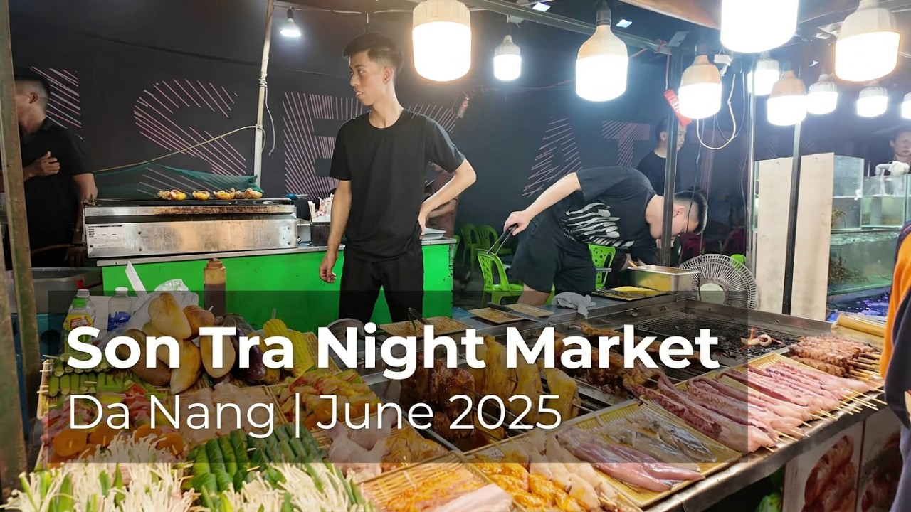 🇻🇳 [4K] Da Nang Son Trà Night Market Walk | June 2025 | Street Food, Souvenirs & Nightlife