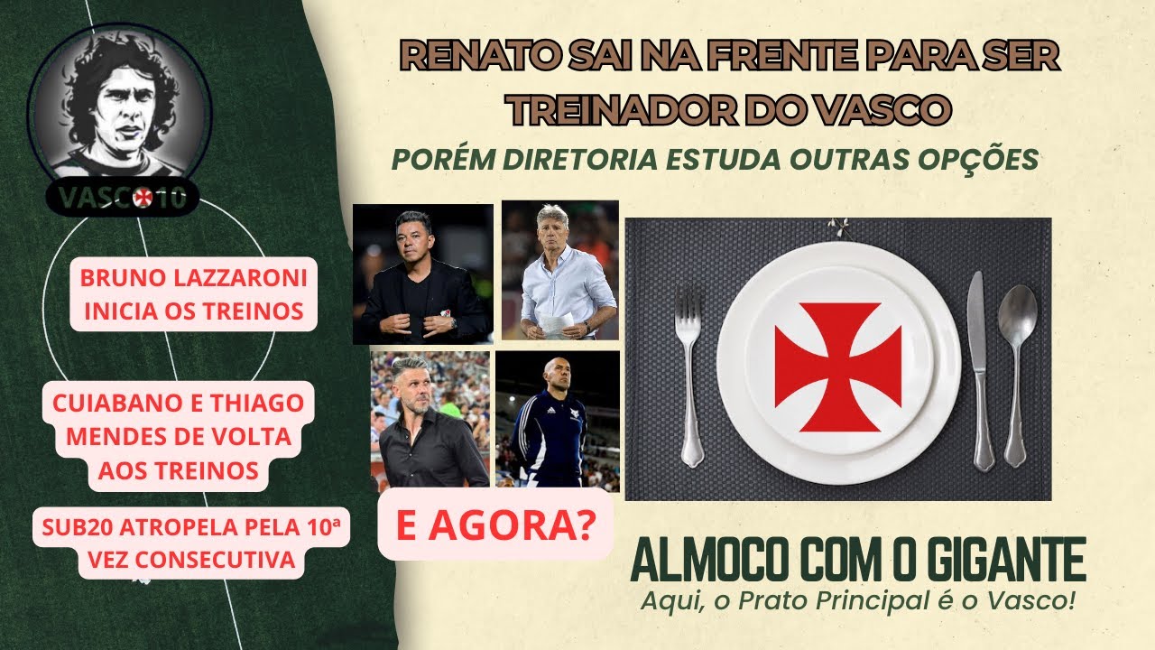 RENATO SAI NA FRENTE PARA SER O TREINADOR DO VASCO, PORÉM A DIRETORIA ESTUDA OUTRAS OPÇÕES