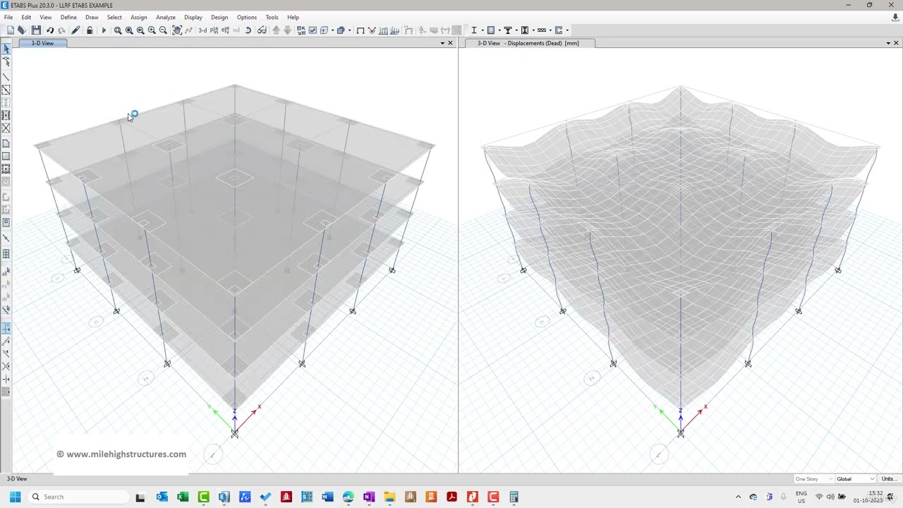14.2 -Calculation of Live Load Reduction Factor (LLRF) with Example in ETABS